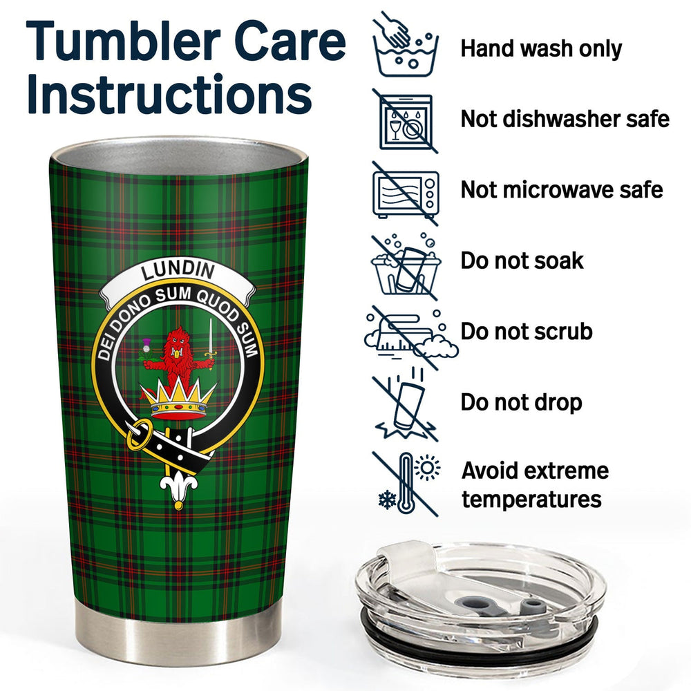Clan Lundin Tartan Crest Tumbler XG35 Clan Lundin Tartan Today