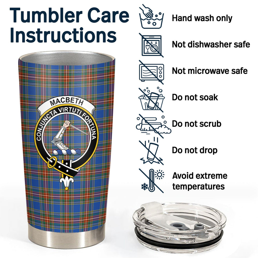 Clan MacBeth Ancient Tartan Crest Tumbler BN57 Clan MacBeth Tartan Today