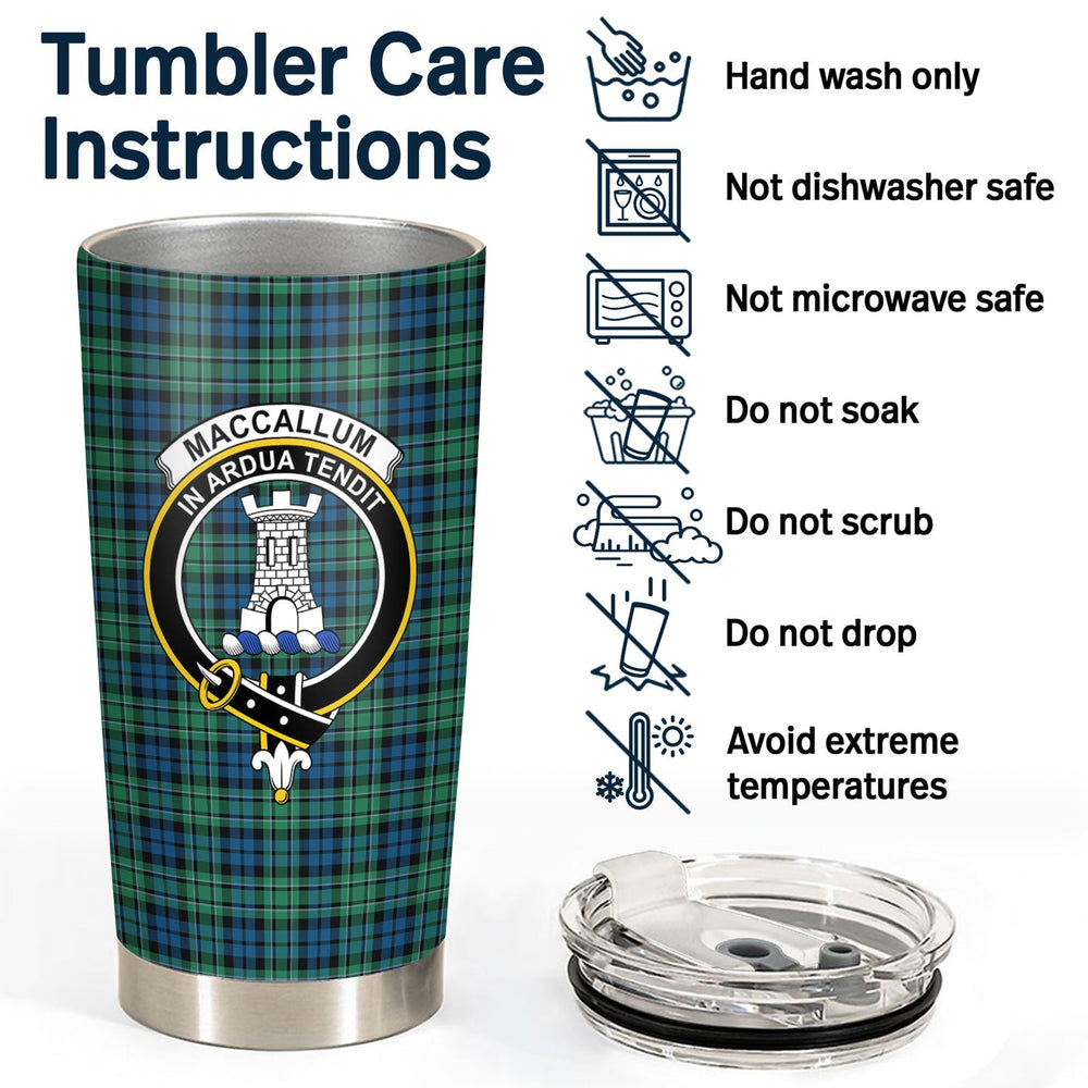 Clan MacCallum Ancient Tartan Crest Tumbler OG87 Clan MacCallum Tartan Today
