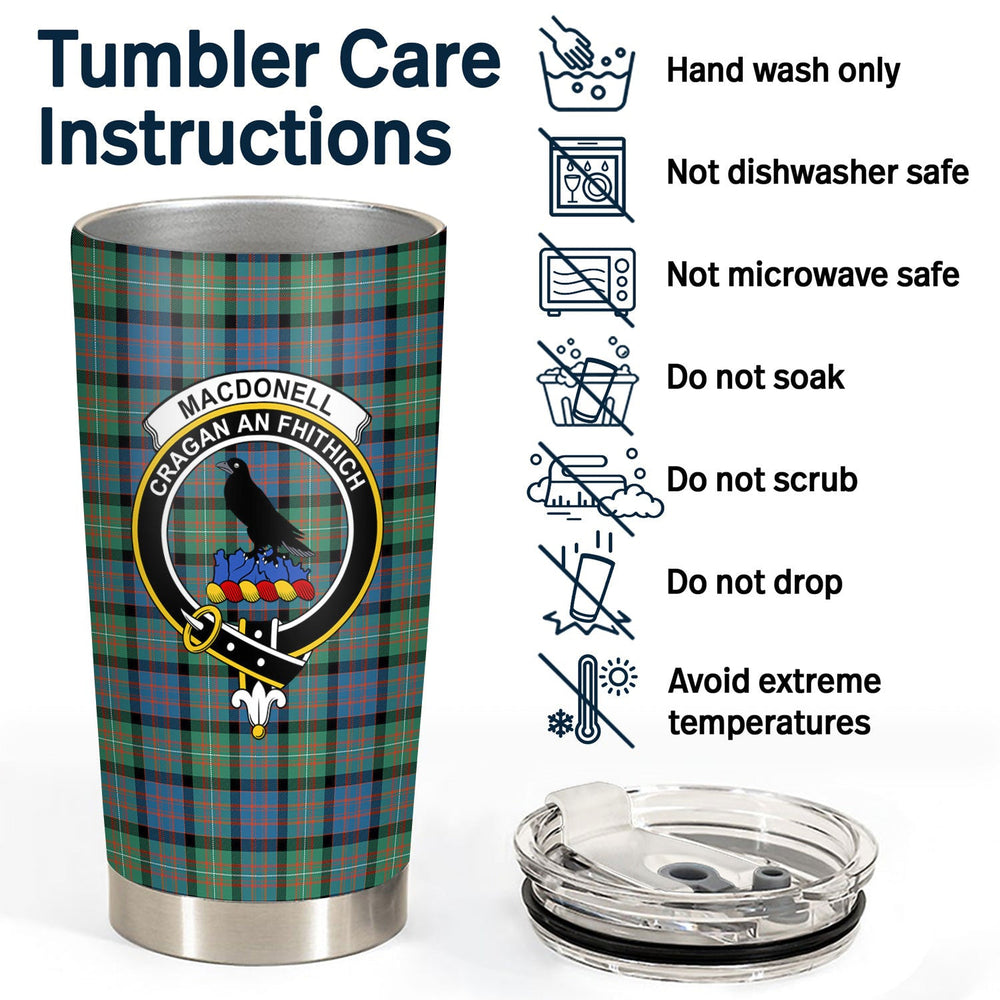 Clan MacDonnell of Glengarry Ancient Tartan Crest Tumbler HM17 Clan Glen Tartan Today