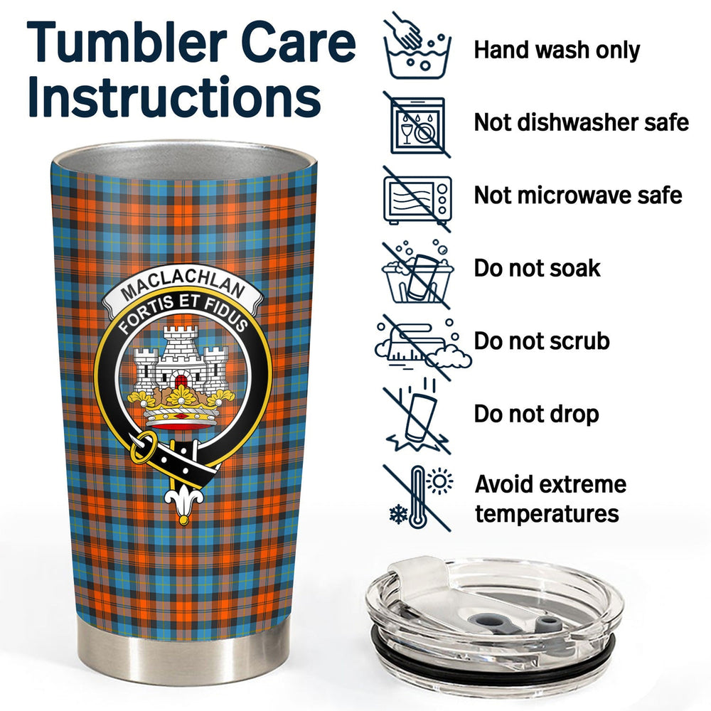 Clan MacLachlan Ancient Tartan Crest Tumbler UL72 Clan Hall Tartan Today
