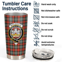 Clan MacLachlan Weathered Tartan Crest Tumbler NE50 Clan Hall Tartan Today