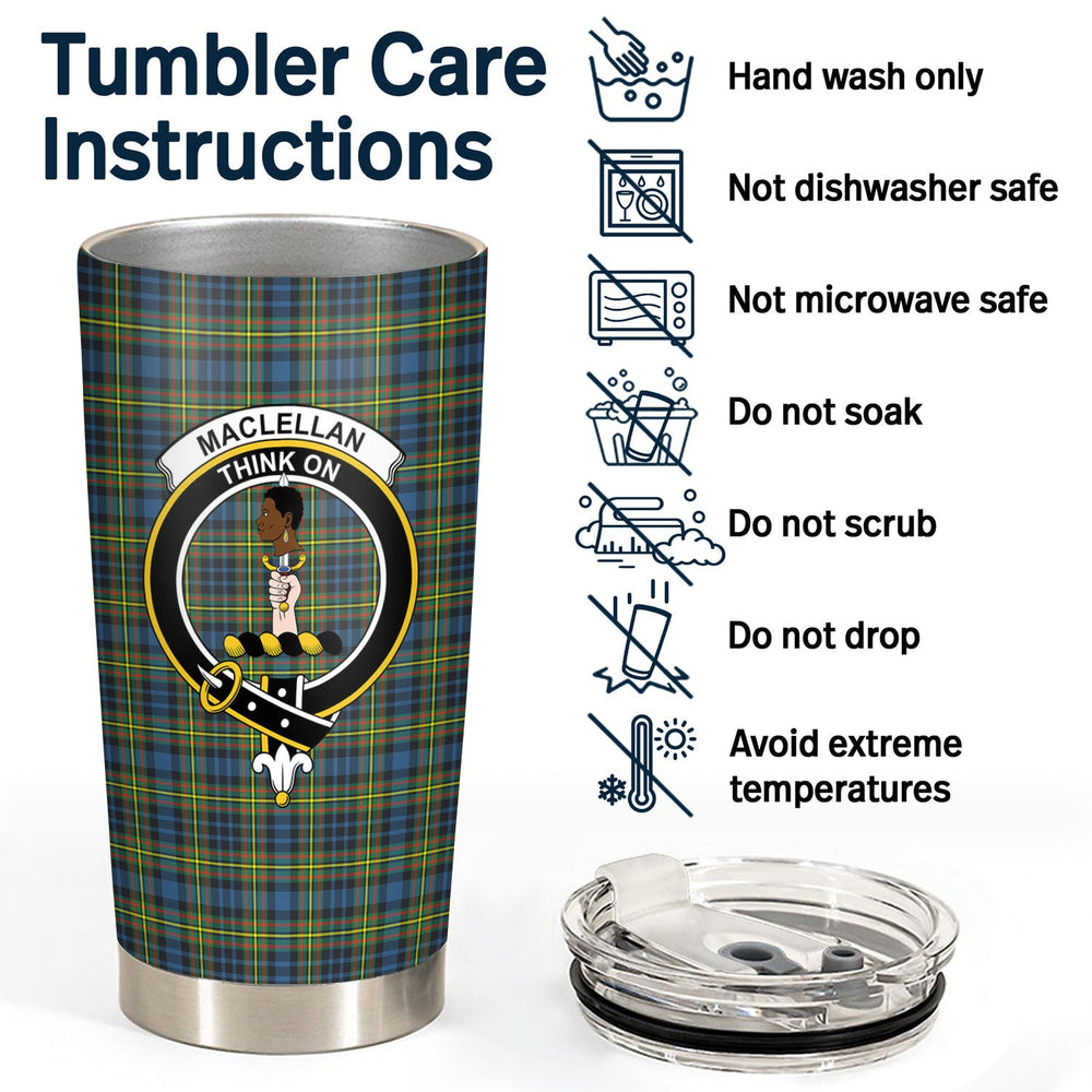 Clan MacLellan Ancient Tartan Crest Tumbler DH98 Clan Hall Tartan Today