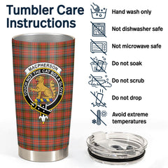 Clan MacPherson Weathered Tartan Crest Tumbler GD20 Clan MacPherson Tartan Today