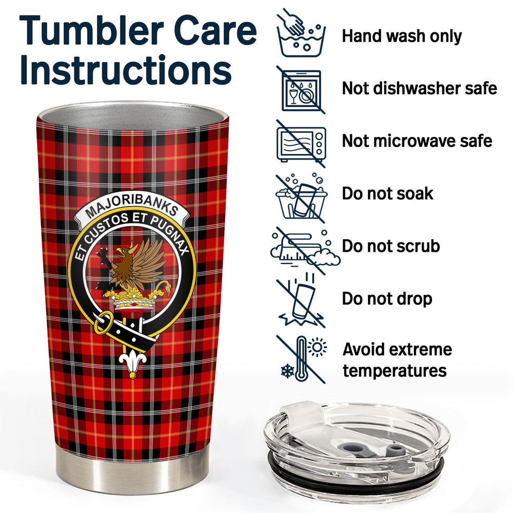 Clan Majoribanks Tartan Crest Tumbler GQ17 Clan Hall Tartan Today