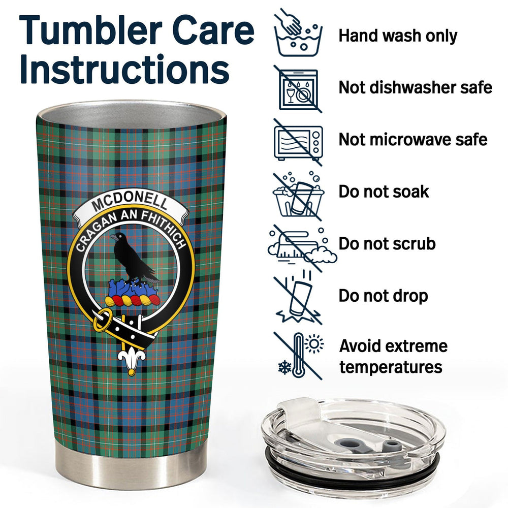 Clan McDonnell of Glengarry Ancient Tartan Crest Tumbler MH49 Clan Glen Tartan Today
