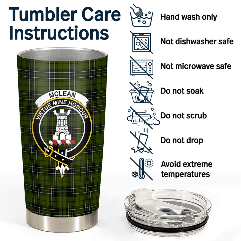 Clan McLean Hunting Tartan Crest Tumbler BE99 Clan Hall Tartan Today