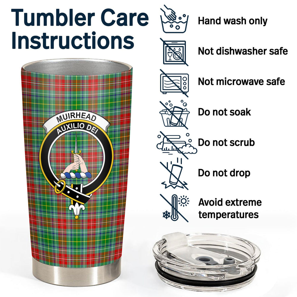Clan Muirhead Tartan Crest Tumbler VT75 Clan Muir_More Tartan Today