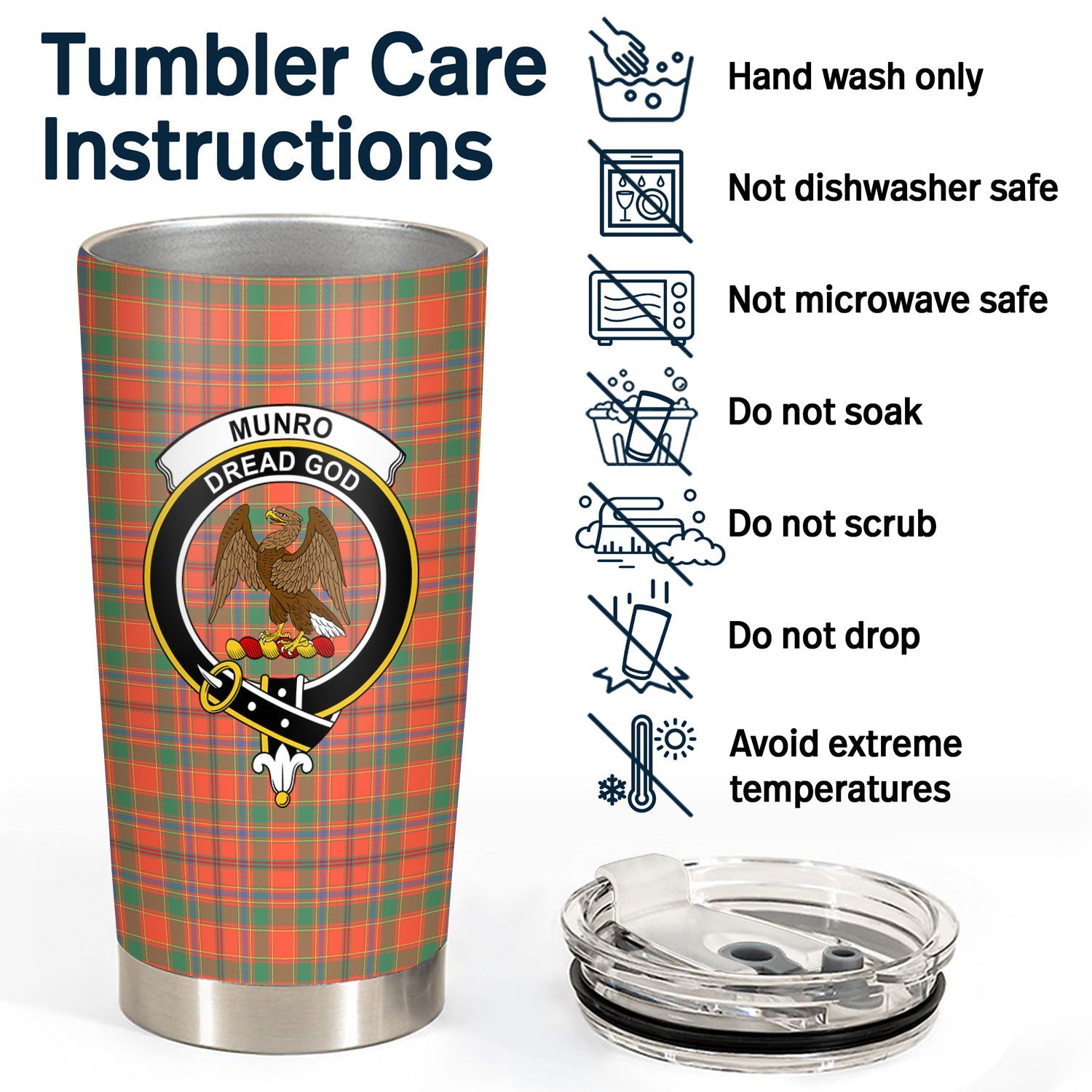 Clan Munro Ancient Tartan Crest Tumbler PO93 Clan Munro Tartan Today