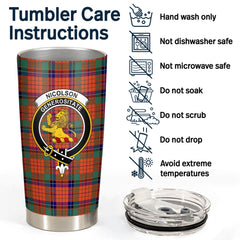 Clan Nicolson Ancient Old Tartan Crest Tumbler DN28 Clan Nicolson Tartan Today