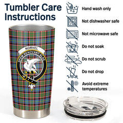 Clan Norvel (or Norvill) Tartan Crest Tumbler SD92 Clan Norvel Tartan Today