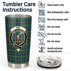 Clan Orr Tartan Crest Tumbler DK75 Clan Hall Tartan Today