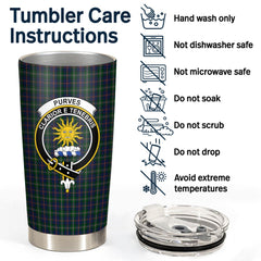 Clan Purves Tartan Crest Tumbler UK21 Clan Purves Tartan Today