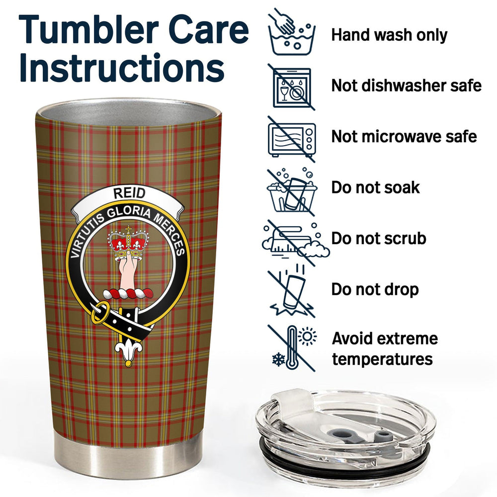Clan Reid Ancient Tartan Crest Tumbler JA83 Clan Hall Tartan Today