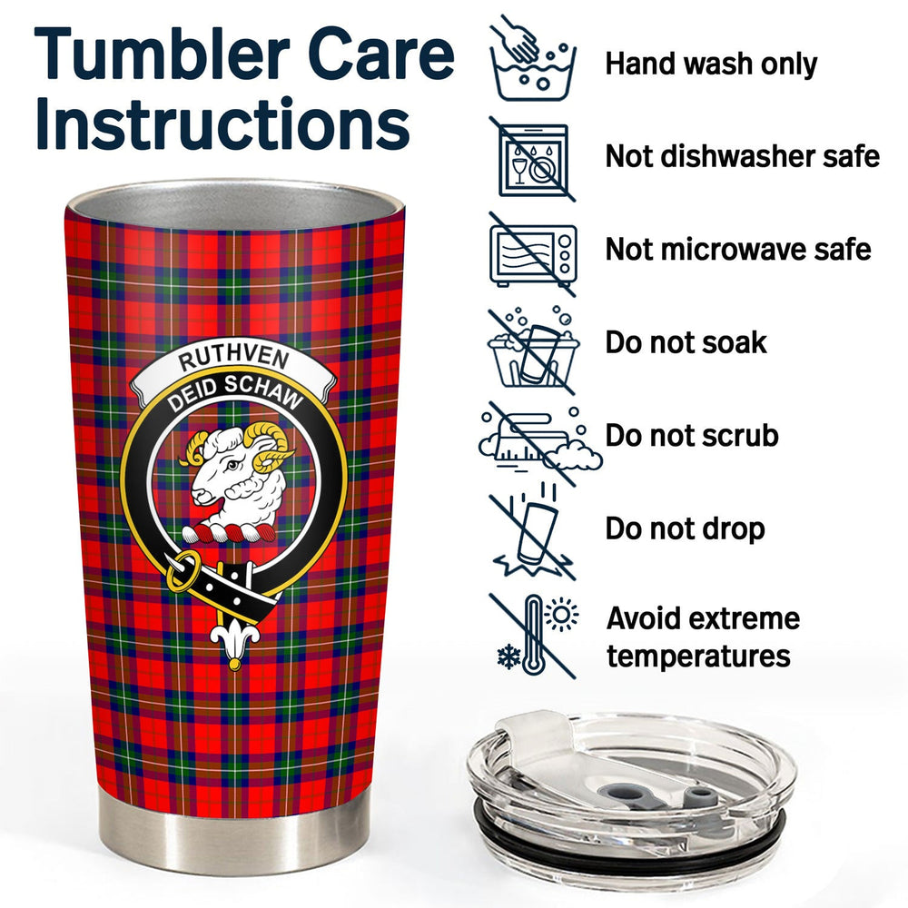 Clan Ruthven Modern Tartan Crest Tumbler FH47 Clan Ruthven Tartan Today