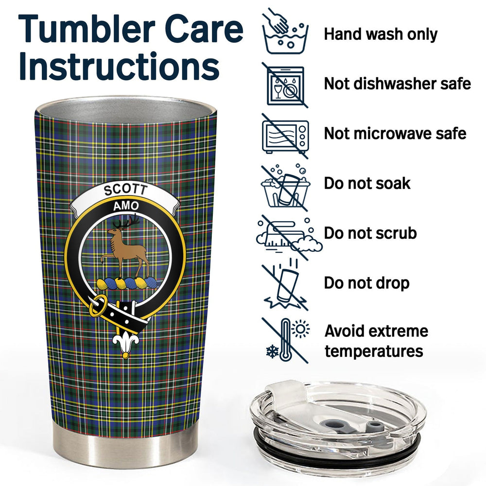 Clan Scott Green Modern Tartan Crest Tumbler FV22 Clan Scott (Scott Tartan) Tartan Today