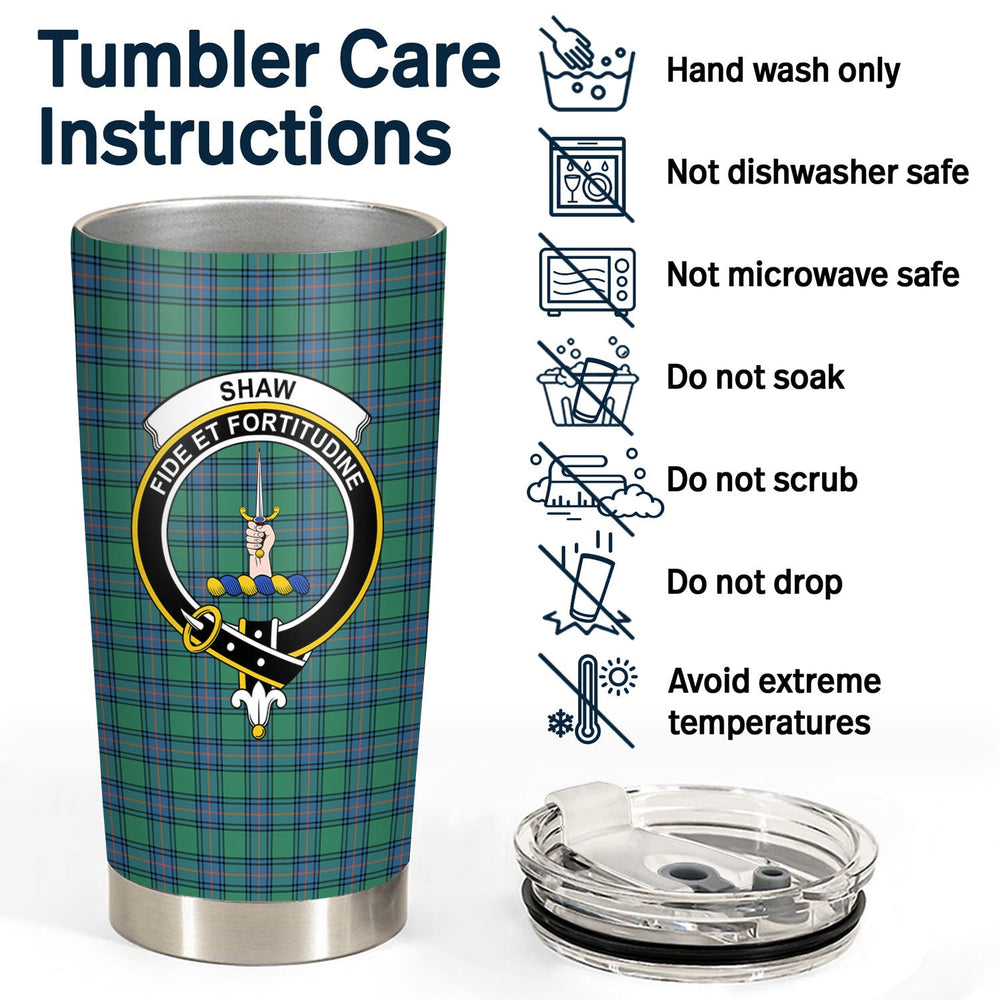Clan Shaw Ancient Tartan Crest Tumbler NK79 Clan Shaw Tartan Today