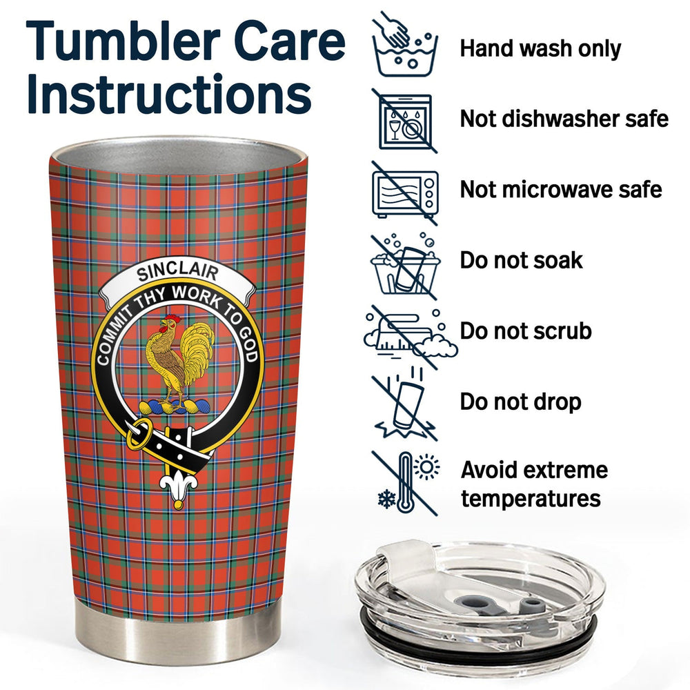 Clan Sinclair Ancient Tartan Crest Tumbler WO51 Clan Sinclair Tartan Today