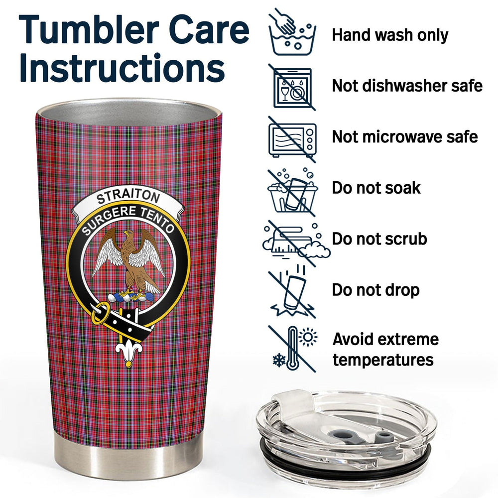 Clan Straiton Tartan Crest Tumbler DA57 Clan Rait Tartan Today