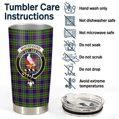 Clan Whitefoord Tartan Crest Tumbler DN37 Clan Whitefoord Tartan Today