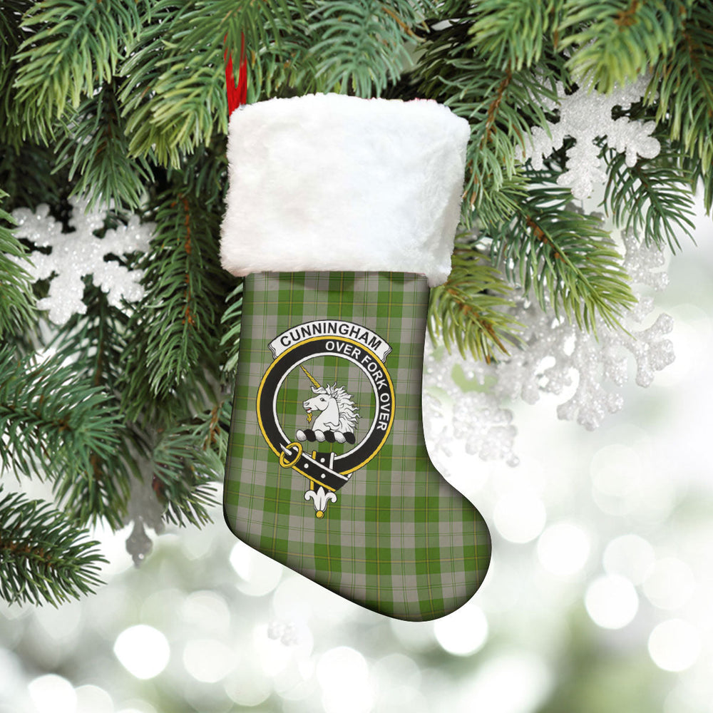Clan Cunningham Dress Green Dancers Tartan Crest Christmas Stocking EJ69 Cunningham Dress Green Dancers Tartan Tartan Stocking