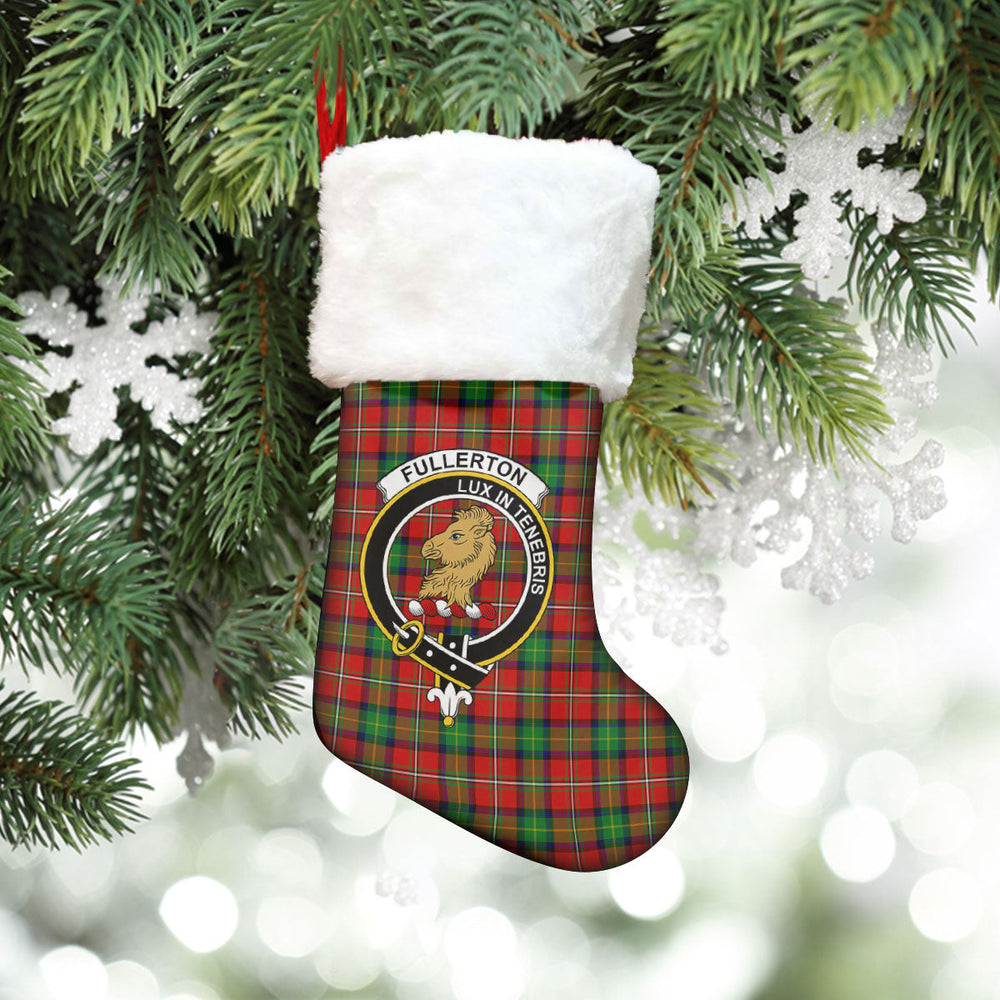 Clan Fullerton Tartan Crest Christmas Stocking UC28 Fullerton Tartan Tartan Stocking