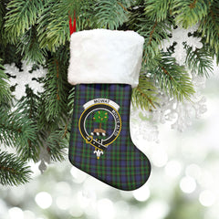 Clan Mowat Modern Tartan Crest Christmas Stocking FY28 Mowat Modern Tartan Tartan Stocking