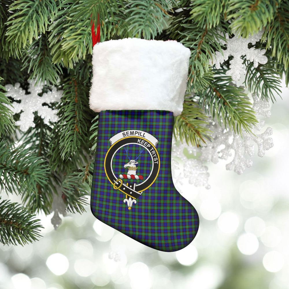 Clan Sempill Modern Tartan Crest Christmas Stocking FW80 Sempill Modern Tartan Tartan Stocking