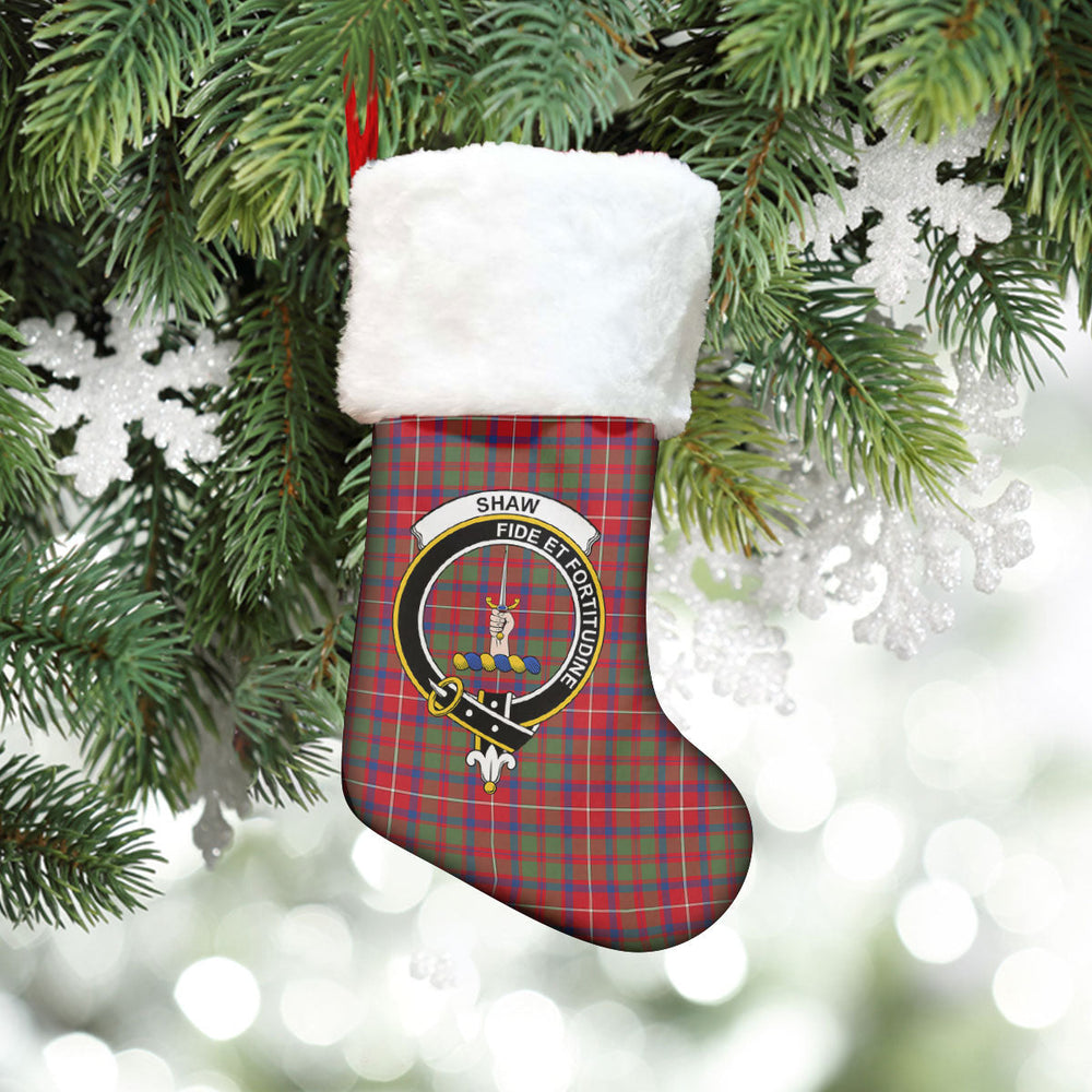 Clan Shaw Red Modern Tartan Crest Christmas Stocking FX35 Shaw Red Modern Tartan Tartan Stocking