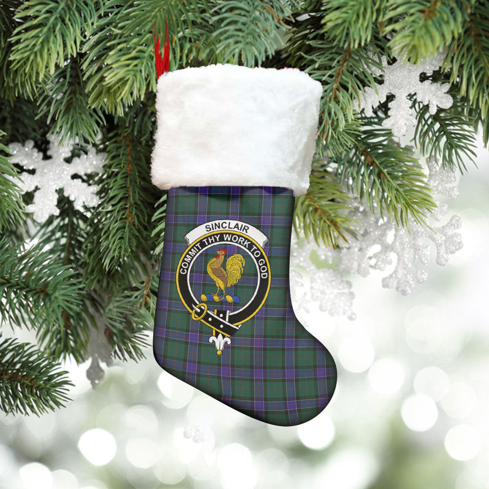 Clan Sinclair Hunting Modern Tartan Crest Christmas Stocking KW67 Sinclair Hunting Modern Tartan Tartan Stocking