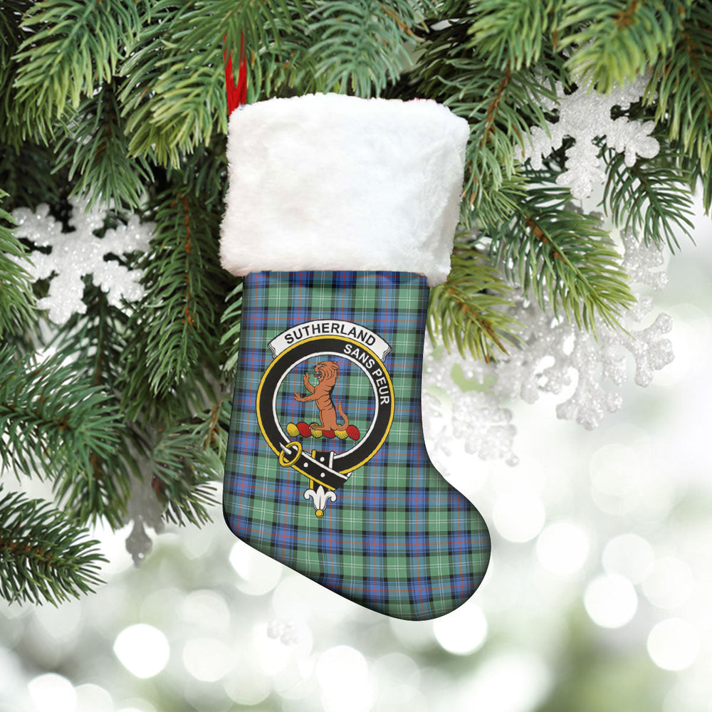 Clan Sutherland Old Ancient Tartan Crest Christmas Stocking HV31 Sutherland Old Ancient Tartan Tartan Stocking