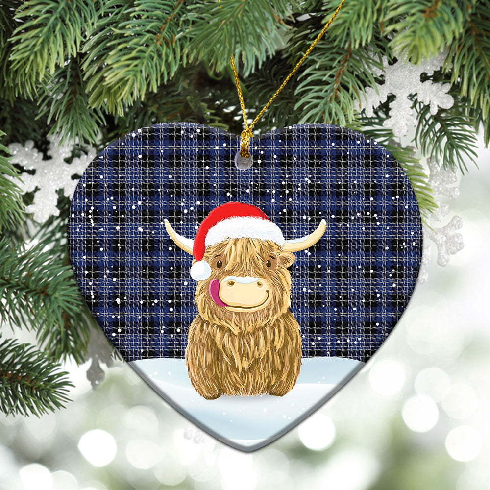 Clan Clark Modern Tartan Christmas Ceramic Ornament Highland Cows Style WS99 Clark Modern Tartan Tartan Ornament