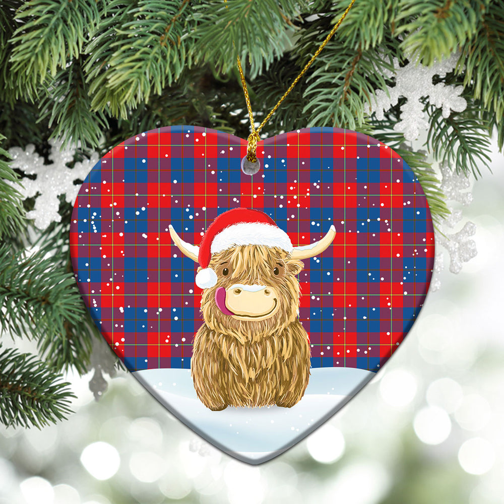 Clan Galloway Red Tartan Christmas Ceramic Ornament Highland Cows Style IN96 Galloway Red Tartan Tartan Ornament