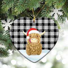 Clan MacFarlane Black _ White Tartan Christmas Ceramic Ornament Highland Cows Style TJ33 MacFarlane Black _ White Tartan Tartan Ornament