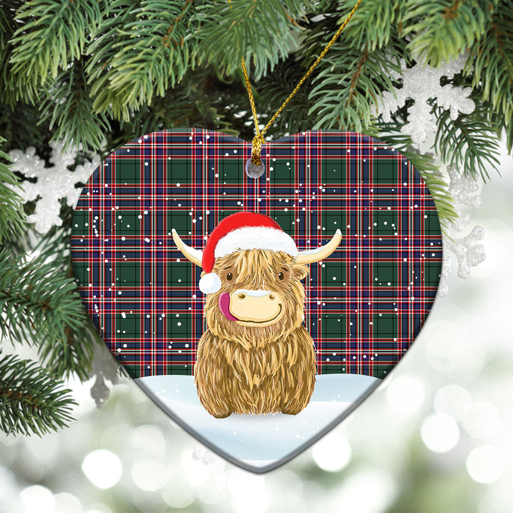 Clan MacFarlane Hunting Modern Tartan Christmas Ceramic Ornament Highland Cows Style DU33 MacFarlane Hunting Modern Tartan Tartan Ornament