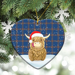 Clan MacLaine of Loch Buie Hunting Ancient Tartan Christmas Ceramic Ornament Highland Cows Style JD15 MacLaine of Loch Buie Hunting Ancient Tartan Tartan Ornament