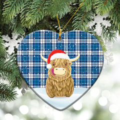 Clan Roberton Tartan Christmas Ceramic Ornament Highland Cows Style LN10 Roberton Tartan Tartan Ornament