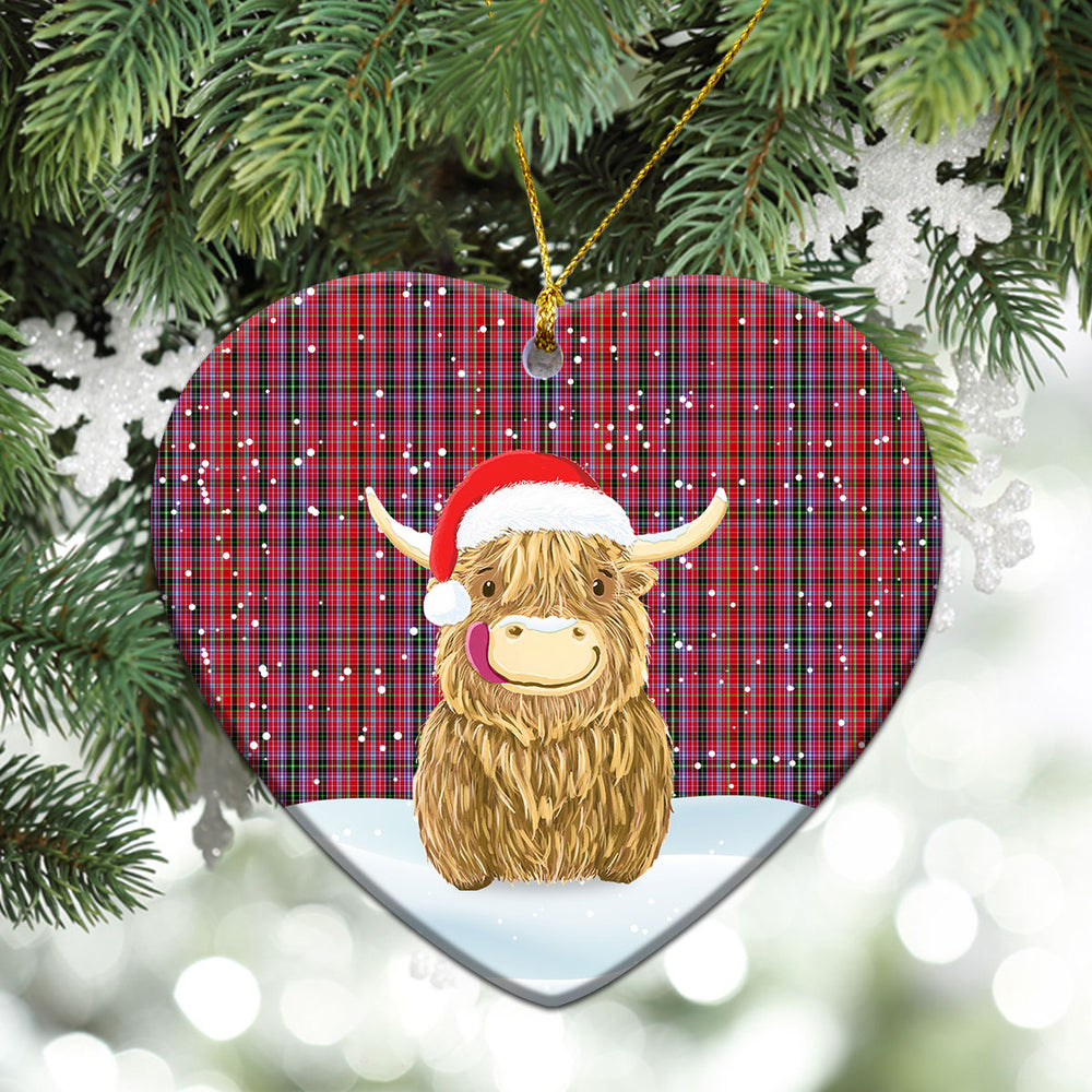 Clan Straiton Tartan Christmas Ceramic Ornament Highland Cows Style EX93 Straiton Tartan Tartan Ornament