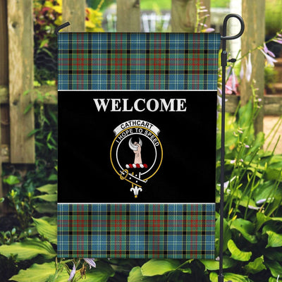 Clan Cathcart Tartan Crest Black Garden Flag