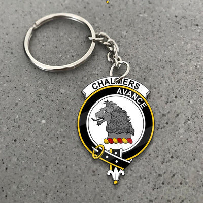 Clan Chalmers Tartan Crest Keychain