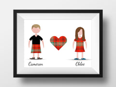 Scottish Clan Family Portrait – Personalized Canvas or Poster (Printed in the USA)
