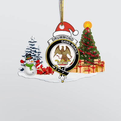 Clan Drummond Crest Tartan Acrylic Christmas Ornament DP87