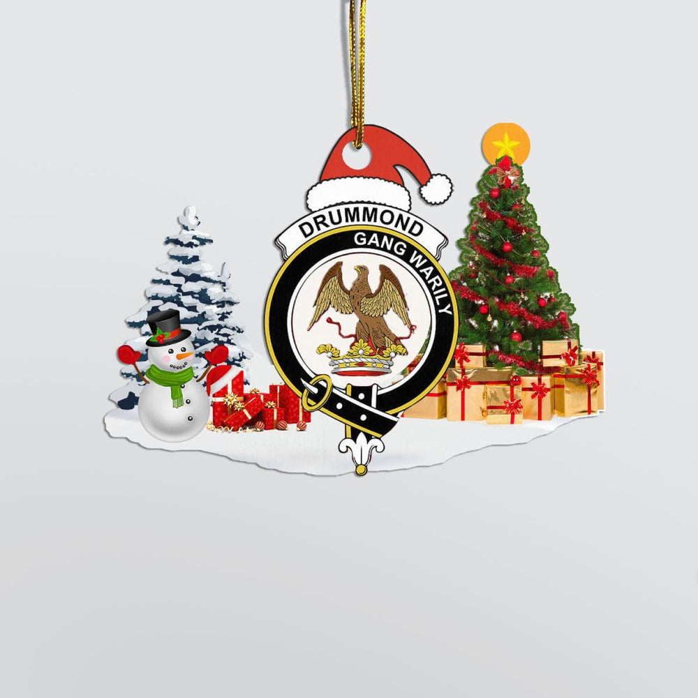 Clan Drummond Crest Tartan Acrylic Christmas Ornament DP87 Drummond Tartan Tartan Christmas