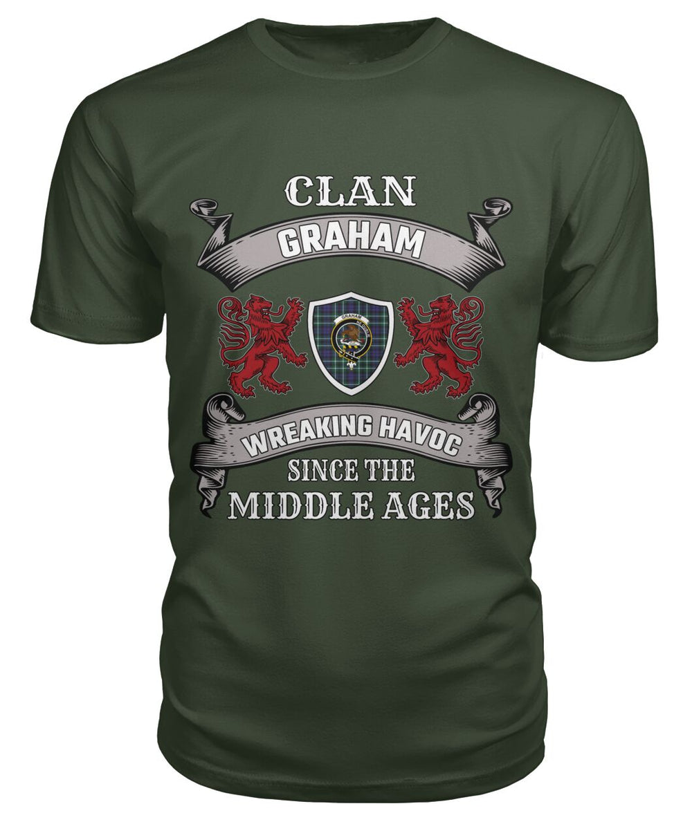 Clan Graham Family Tartan 2D T-shirt WI18 Graham Tartan Clan Tartan T-Shirt City Green S Graham Tartan Clan