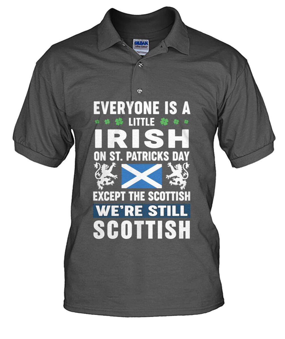 Clan Irish on St Patrick's Day Except Scottish Polo Shirt BK54 Irish on St Patrick's Day Except Scottish Tartan Polo