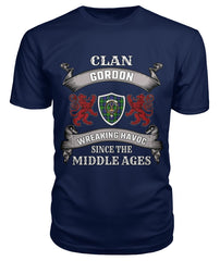 Clan Gordon Family Tartan 2D T-shirt HK92 Gordon Tartan Clan Tartan T-Shirt Navy S Gordon Tartan Clan
