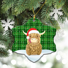 Clan Galloway District Tartan Christmas Ceramic Ornament Highland Cows Style LA52 Galloway District Tartan Tartan Ornament
