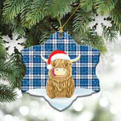 Clan Roberton Tartan Christmas Ceramic Ornament Highland Cows Style LN10 Roberton Tartan Tartan Ornament