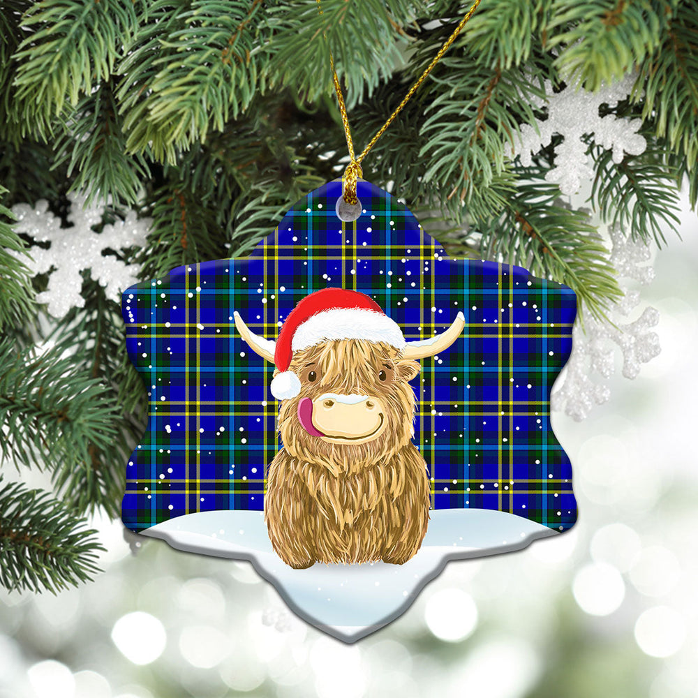 Clan Weir Modern Tartan Christmas Ceramic Ornament Highland Cows Style FH23 Weir Modern Tartan Tartan Ornament