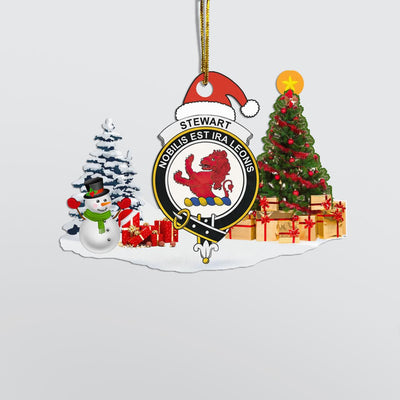 Clan Stewart Crest Tartan Acrylic Christmas Ornament KU12